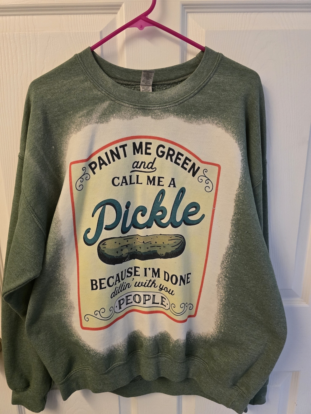 Gildan Green 'Pickle' Graphic Sweatshirt